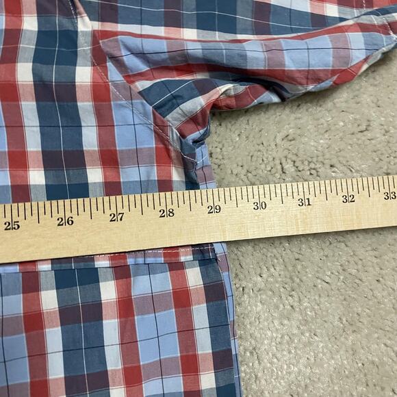 Columbia PFG Super Bonehead Shirt Mens 2XL Red Blue Plaid Fishing Vented Back - Picture 5 of 8
